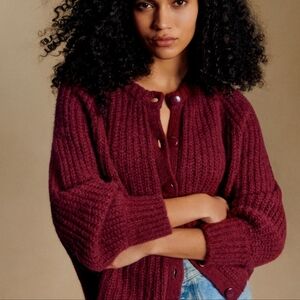 Sezane Emille Cardigan Garnet